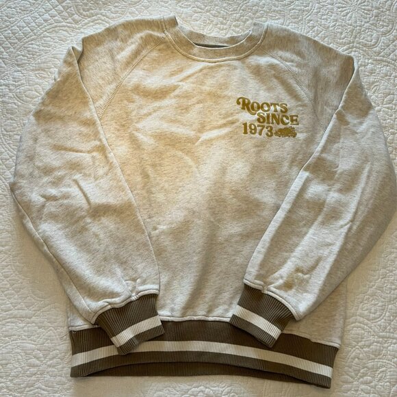 Roots Cabin Crewneck Sweatshirt Heathered Oatmeal - Picture 1 of 9